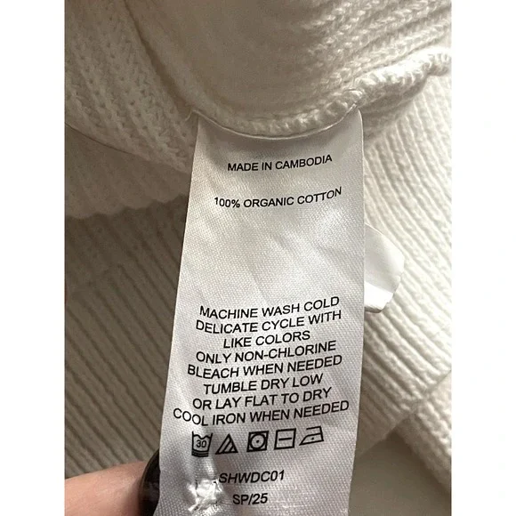 Quince 100% Organic Cotton Fisherman Collared Cardigan Sweater Ivory SMALL - Picture 13 of 16